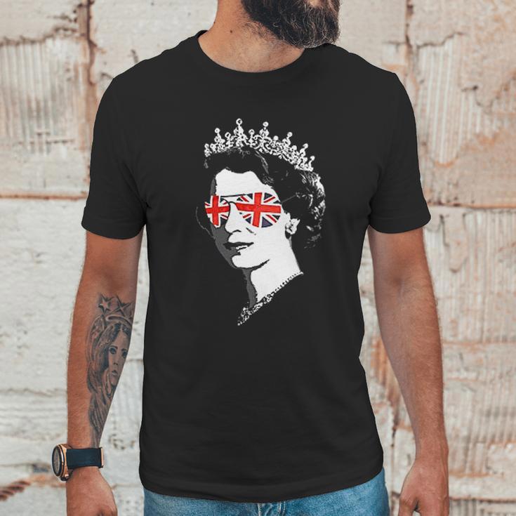 Queen Elizabeth Ii Sunglasses British Crown Union Jack Meme Unisex T-Shirt Gifts for Him