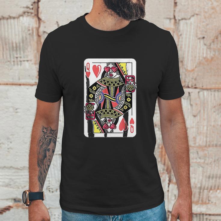 Queen Of Hearts Playing Card Unisex T-Shirt Gifts for Him