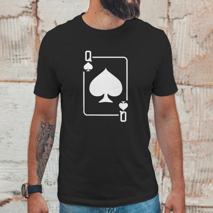 Queen Of Spades Playing Card Unisex T-Shirt Gifts for Him