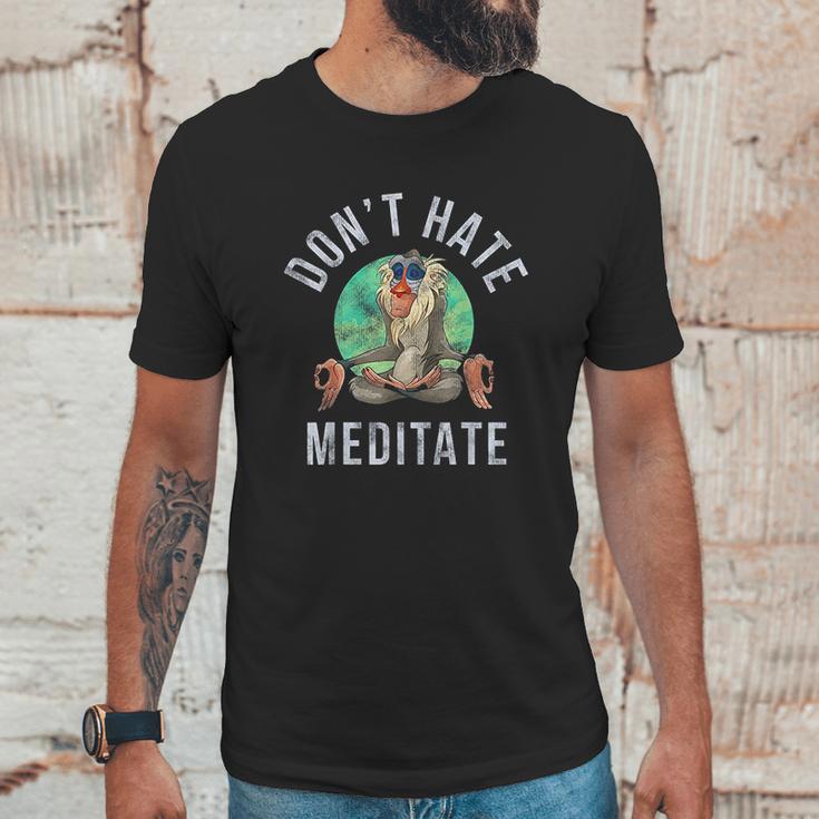 Rafiki Dont Hate Meditate Unisex T-Shirt Gifts for Him