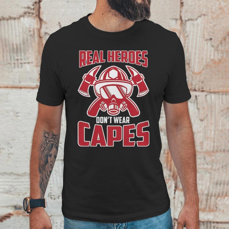 Real Heroes DonWear Capes Firefighter Unisex T-Shirt Gifts for Him