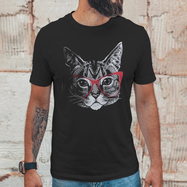 Red Linda Glasses Cat Sassy Funny Kitty Belcher Cute Unisex T-Shirt Gifts for Him