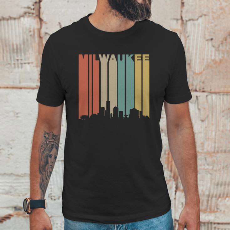 Retro 1970S Milwaukee Wisconsin Downtown Skyline T-Shirt Unisex T-Shirt Gifts for Him