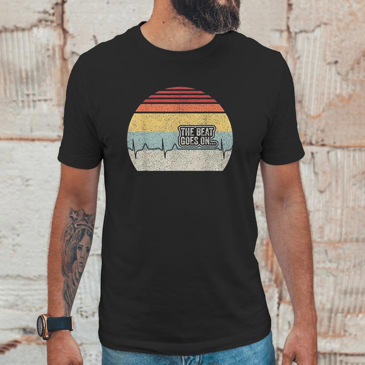 Retro The Beat Goes On Heartbeat Rehab After Surgery Unisex T-Shirt Gifts for Him