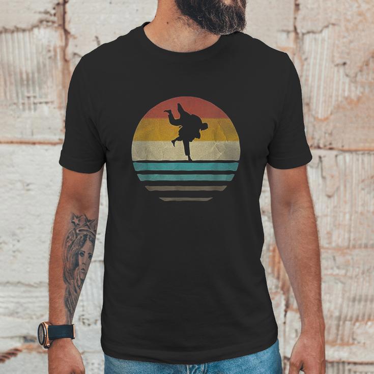 Retro Vintage Sunset Jiu Jitsu Silhouette Cute Funny Gift Unisex T-Shirt Gifts for Him