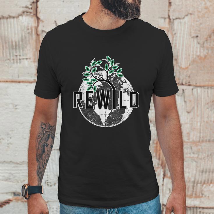 Rewild David Attenborough Save Earth Environmental Gifts Graphic Design Printed Casual Daily Basic Unisex T-Shirt Gifts for Him