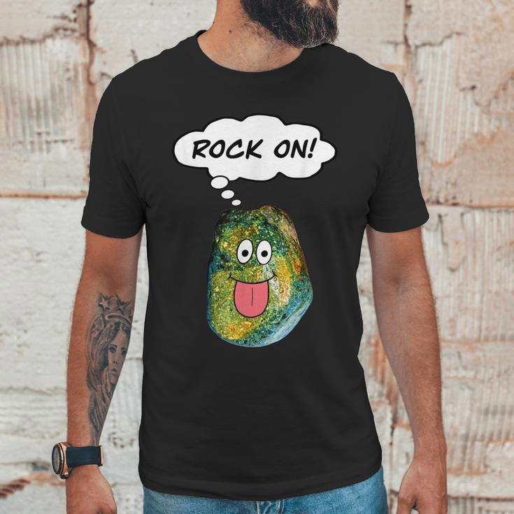 Rock On Funny Rockhound Geology Rockhounding Unisex T-Shirt Gifts for Him