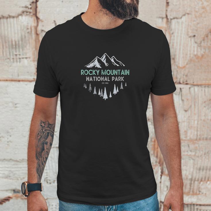 Rocky Mountain Vintage National Park Unisex T-Shirt Gifts for Him