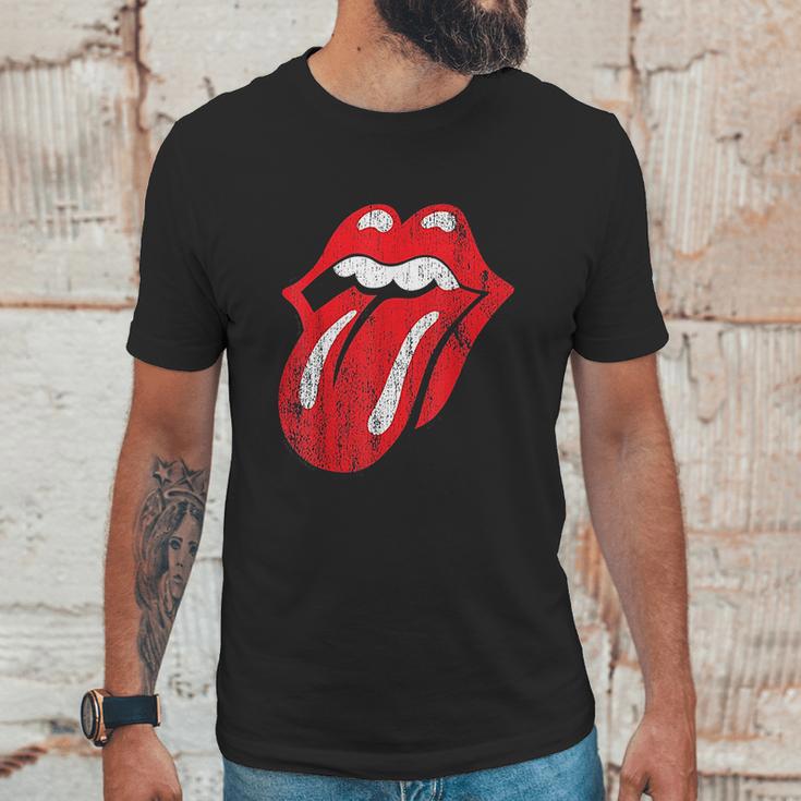 Rolling Stones Official Distressed Tongue Unisex T-Shirt Gifts for Him