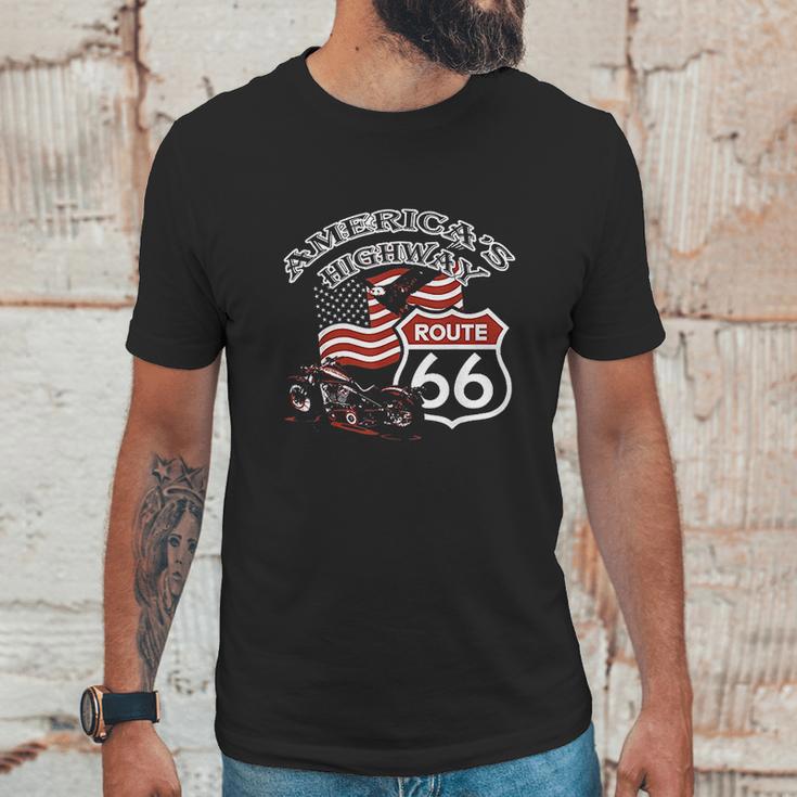 Route 66 Americas Highway Road Trip Unisex T-Shirt Gifts for Him