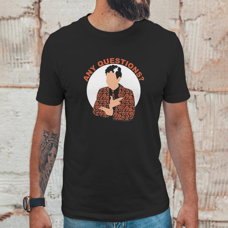 Saturday Night Live David S Pumpkins Any Questions Black Unisex T-Shirt Gifts for Him