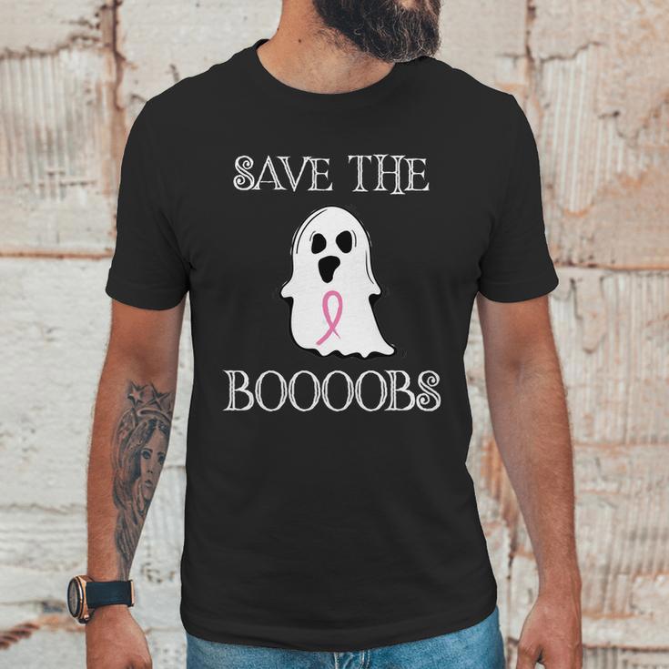 Save The Boooobs Breast Cancer Halloween Ghost Unisex T-Shirt Gifts for Him