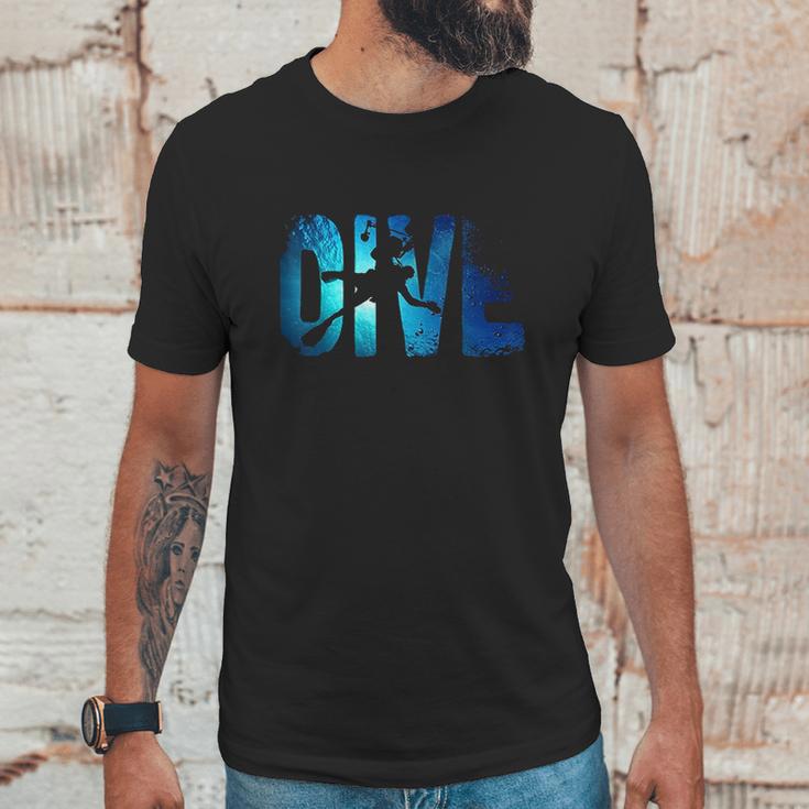 Scuba Diving Divers Shadow Deep Swim Unisex T-Shirt Gifts for Him