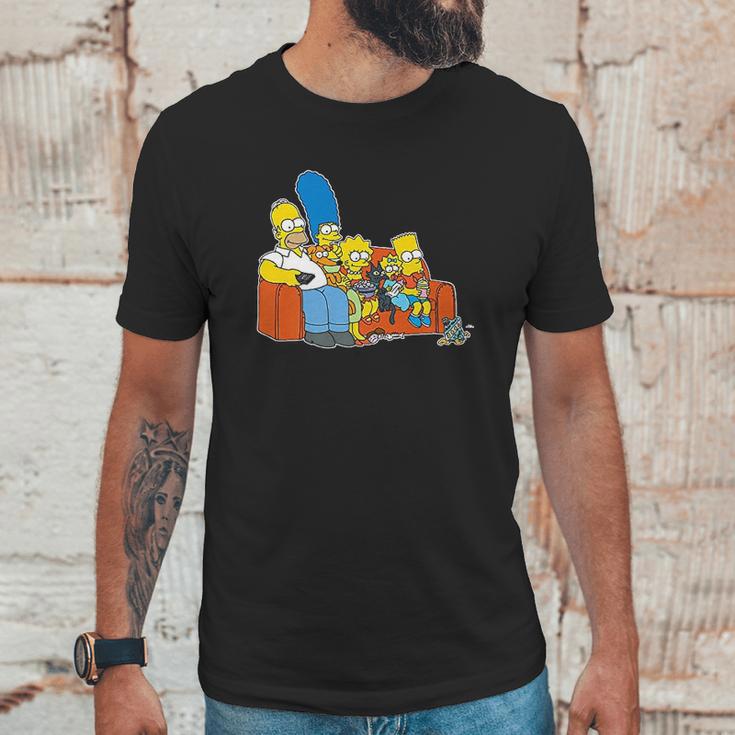 The Simpsons Homer Marge Maggie Bart Lisa Simpson Couch Unisex T-Shirt Gifts for Him