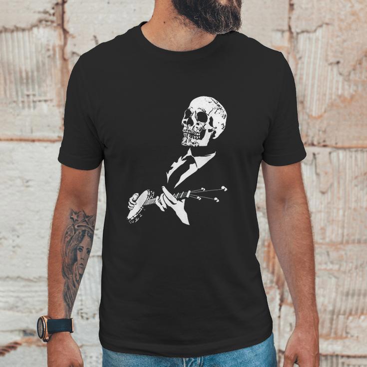 Skeleton Banjo Player Graphic Unisex T-Shirt Gifts for Him