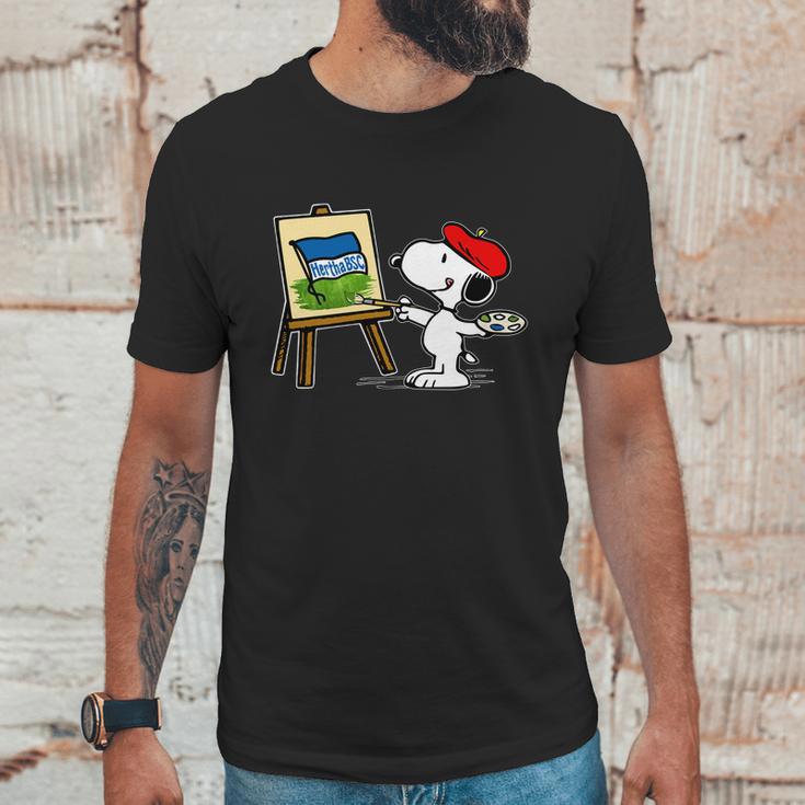 Snoopy Drawing Hertha Bsc Unisex T-Shirt Gifts for Him