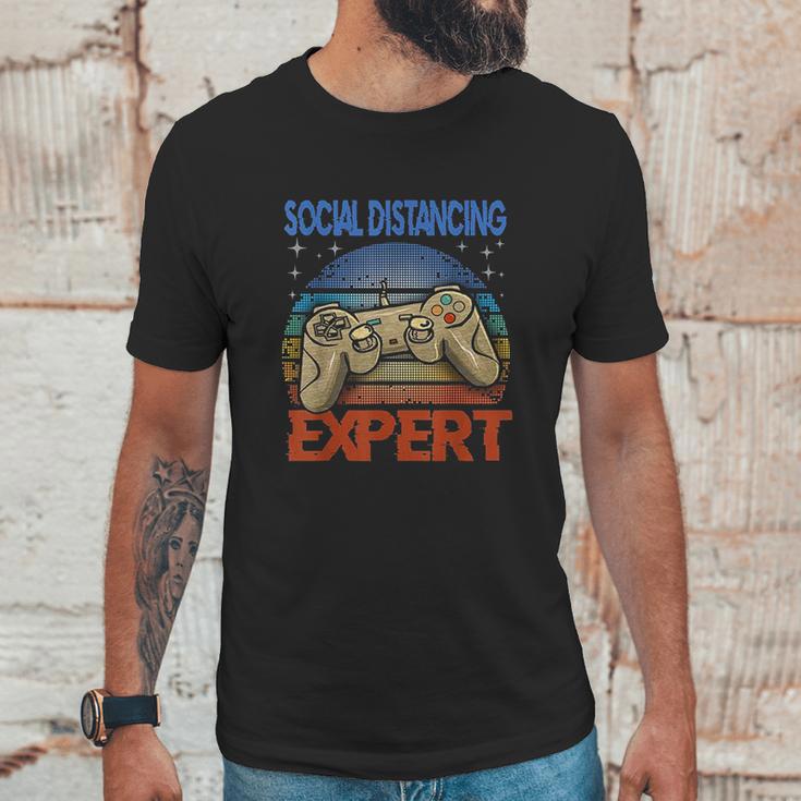 Social Distancing Expert Gaming Video Gamer Unisex T-Shirt Gifts for Him