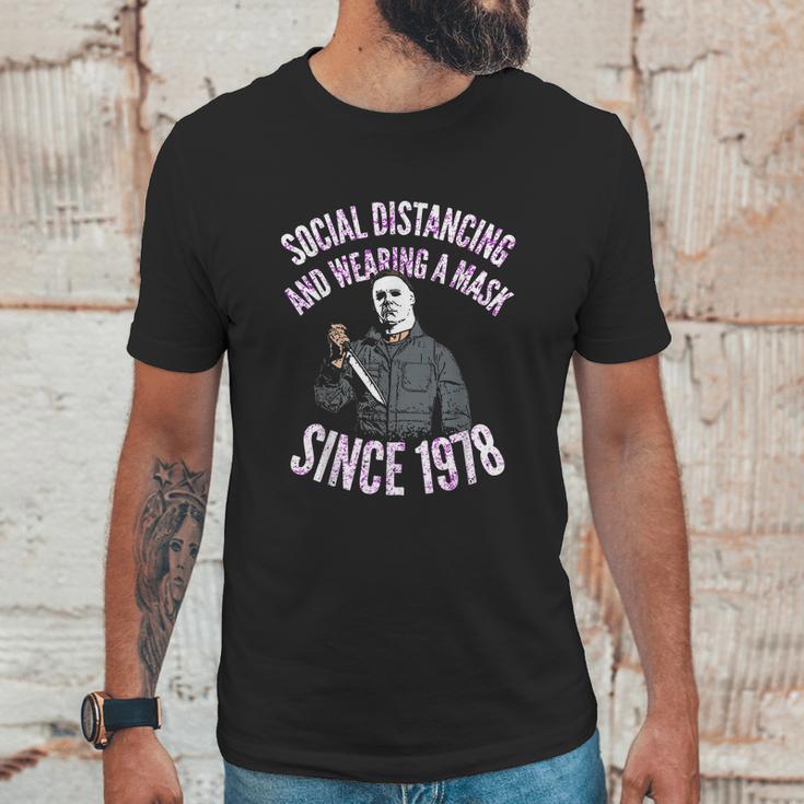 Social Distancing And Wearing A Mask In Public Since Graphic Design Printed Casual Daily Basic Unisex T-Shirt Gifts for Him