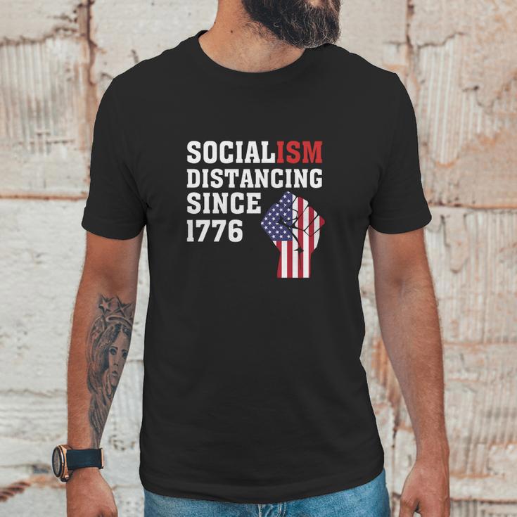 Socialism Distancing Since 1776 Raised Fist Unisex T-Shirt Gifts for Him