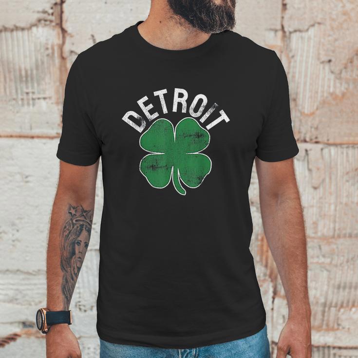 St Patricks Day Shamrock Detroit Michigan Unisex T-Shirt Gifts for Him