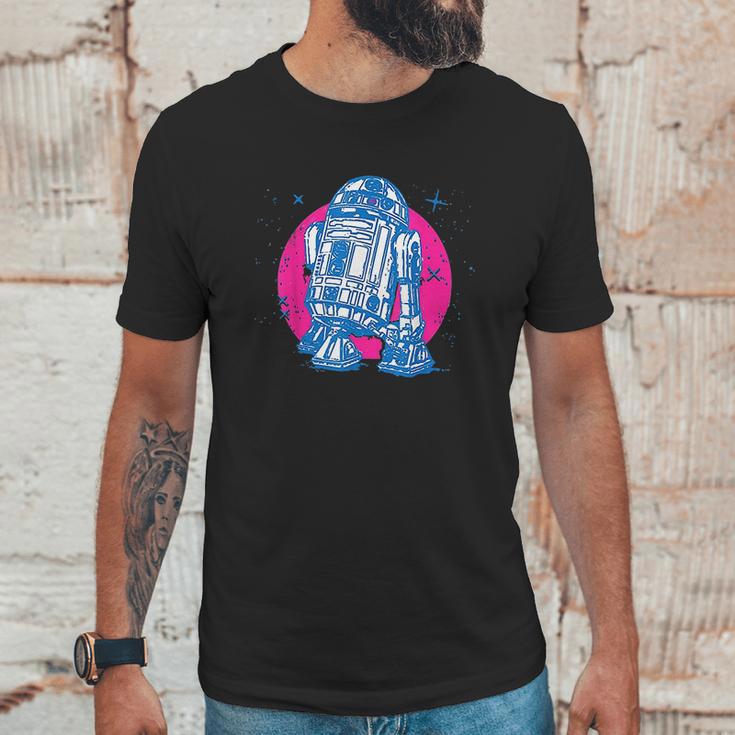 Star Wars R2-D2 Vintage Neon Retro Sparkly Badge Unisex T-Shirt Gifts for Him