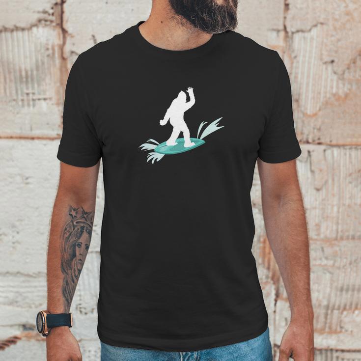 Surfing Bigfoot In Hawaii Aloha Tiki Bar Luau Party Unisex T-Shirt Gifts for Him