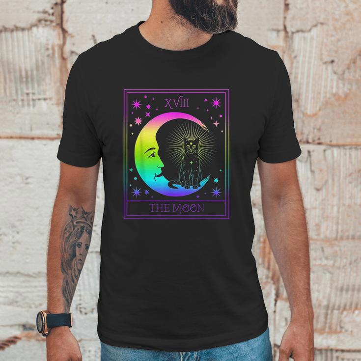 Tarot Card Crescent Moon And Cat Pastel Goth Unisex T-Shirt Gifts for Him