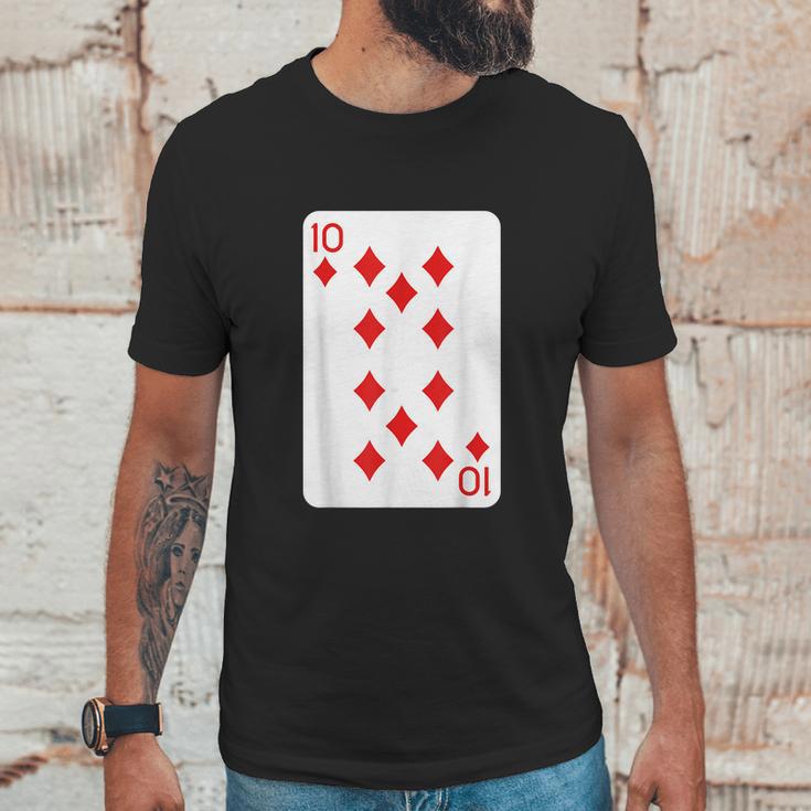 Ten Of Diamonds Playing Cards Halloween Costume Casino Easy Unisex T-Shirt Gifts for Him