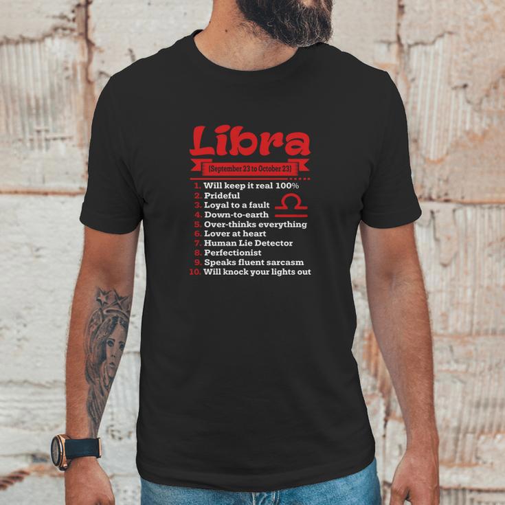 Top Ten Signs To Spot True Libra Red Color Unisex T-Shirt Gifts for Him