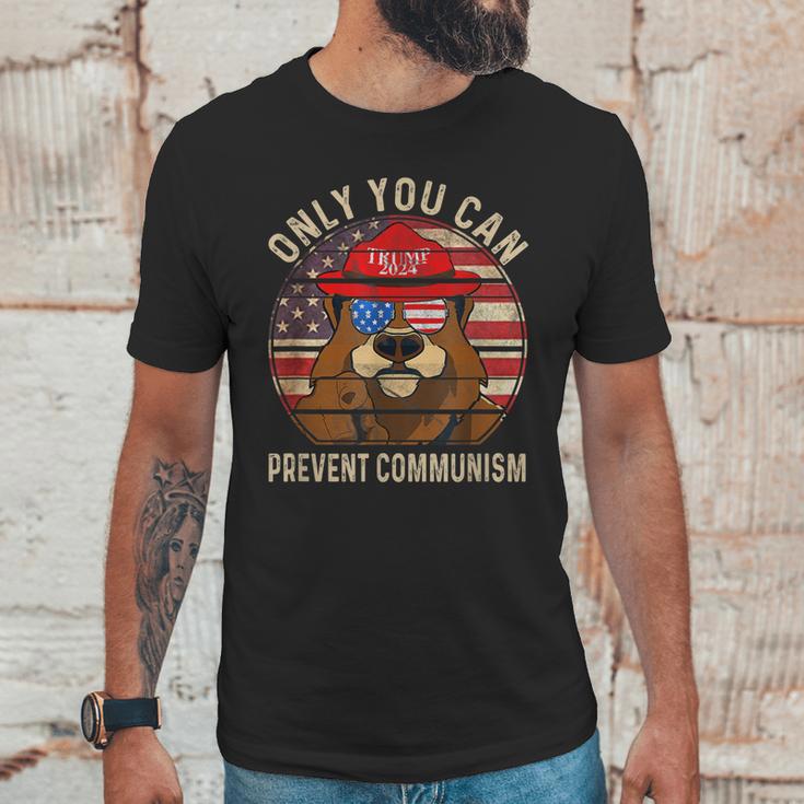 Trump Bear 45 47 Maga 2024 Only You Can Prevent Communism Unisex T-Shirt Gifts for Him