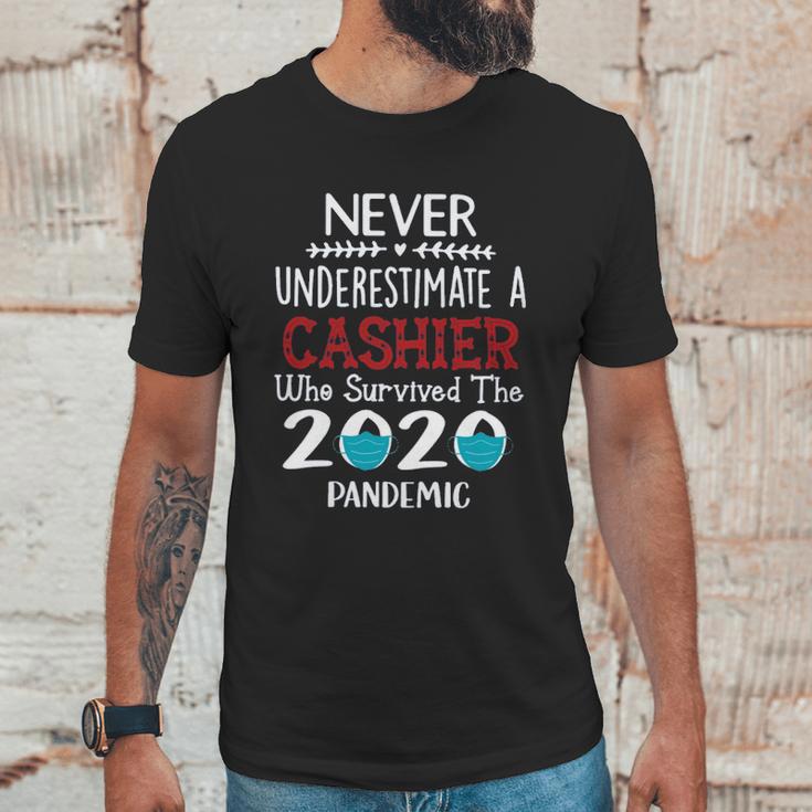 Never Underestimate Who Survived The Pandemic Cashier Unisex T-Shirt Gifts for Him