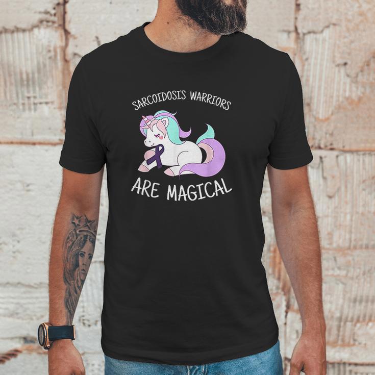 Unicorn Sarcoidosis Awareness Gift Sarcoidosis Warrior Unisex T-Shirt Gifts for Him