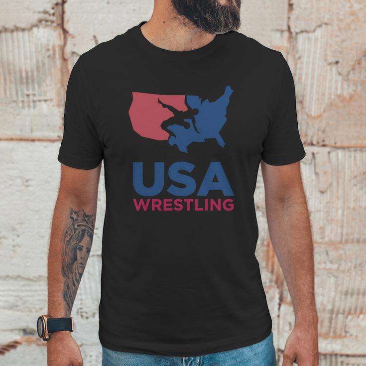 Usa Wrestling Eroded Unisex T-Shirt Gifts for Him