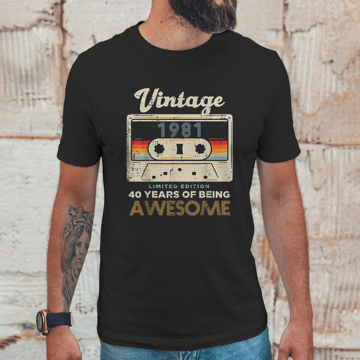 Vintage 1981 Cassette Tape 41 Awesome 41St Birthday Gift Unisex T-Shirt Gifts for Him