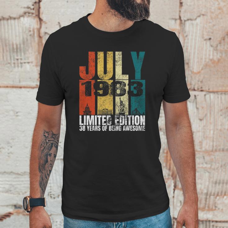 Vintage July 1983 Bday Costume 38 Years Old 38Th Birthday Unisex T-Shirt Gifts for Him