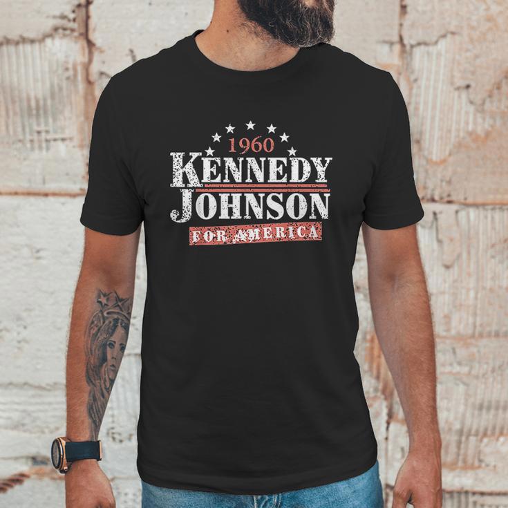 Vintage Kennedy Johnson 1960 Presidential Campaign Unisex T-Shirt Gifts for Him