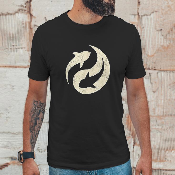 Vintage Ocean Conservation Yin Yang For Shark Lovers Unisex T-Shirt Gifts for Him