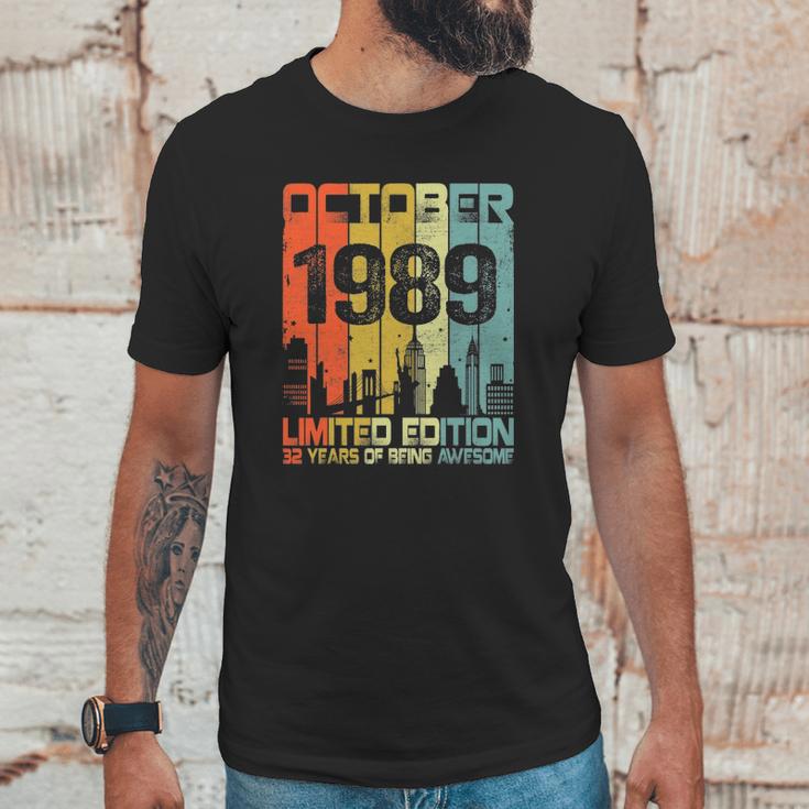 Vintage October 1989 Funny 32Nd Birthday 32 Years Old Gift Unisex T-Shirt Gifts for Him