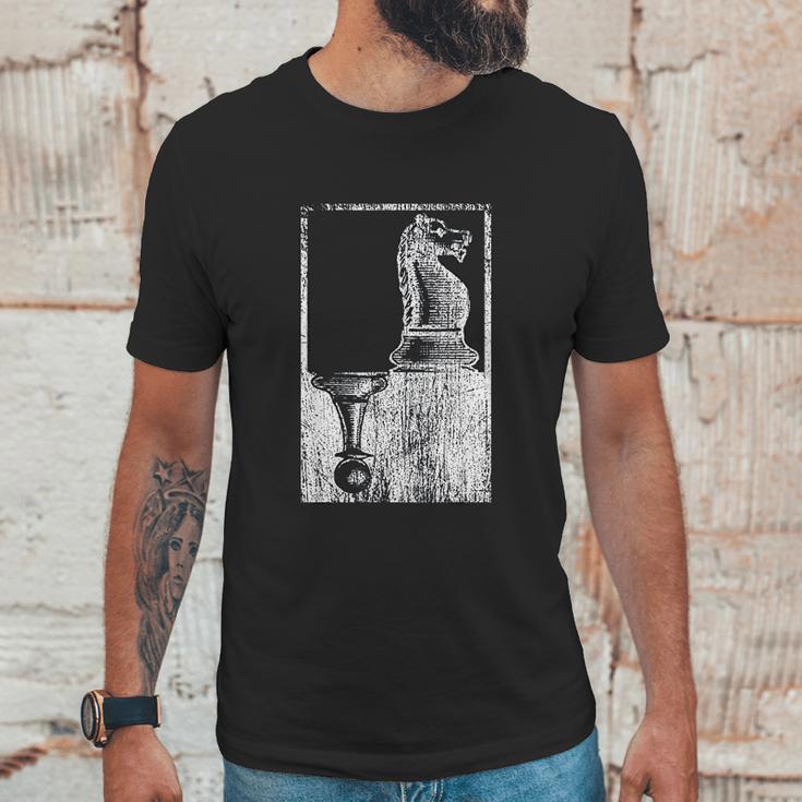 Vintage Pawn And Knight Shadow Chess Unisex T-Shirt Gifts for Him