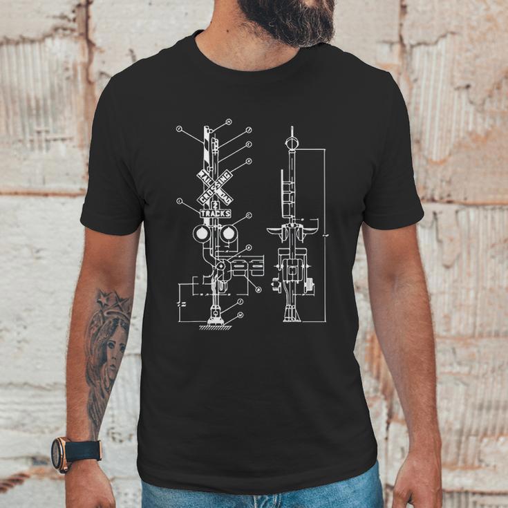 Vintage Railway Model10 Crossing Patent Drawing Model Train Unisex T-Shirt Gifts for Him