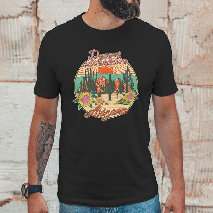 Vintage Retro Travel Arizona Desert Adventure Emblem Unisex T-Shirt Gifts for Him