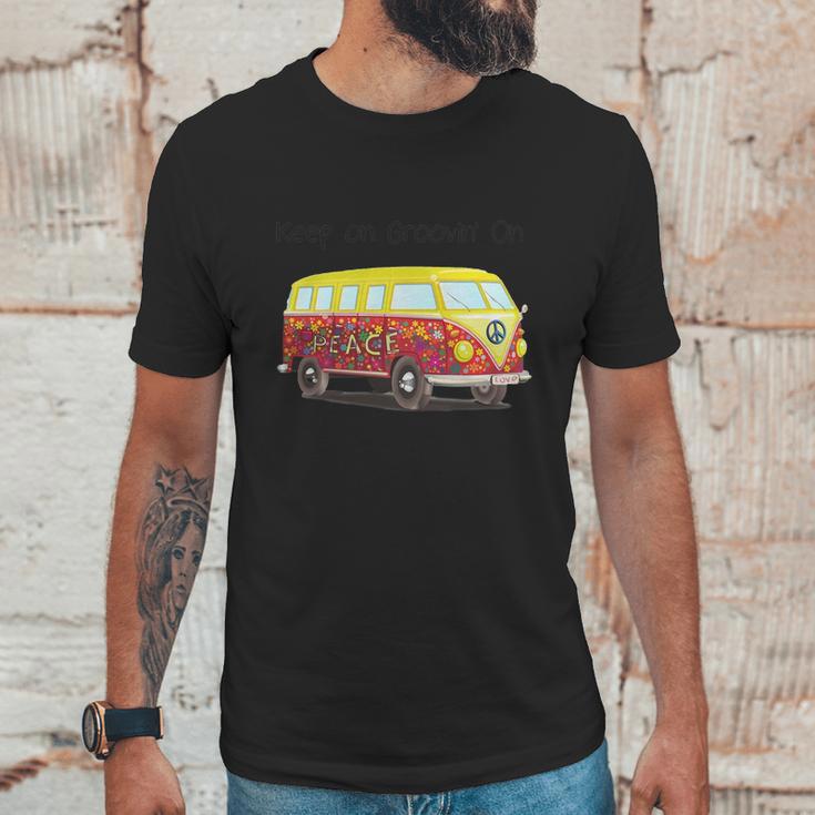 Volkswagen Peace Bus Keep On Groovin On Unisex T-Shirt Gifts for Him