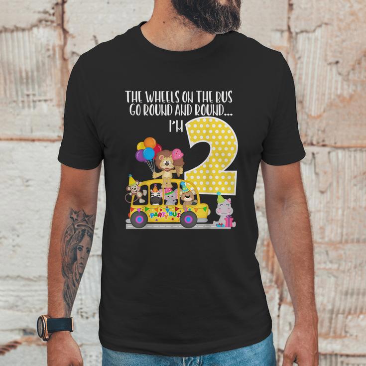 The Wheels On The Bus 2Nd Birthday 2 Yrs Old Family Matching Unisex T-Shirt Gifts for Him