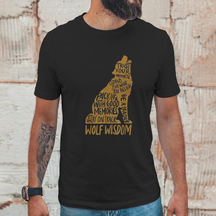 Wolf Wisdom Art Wolf Lovers Motivational Quote Unisex T-Shirt Gifts for Him