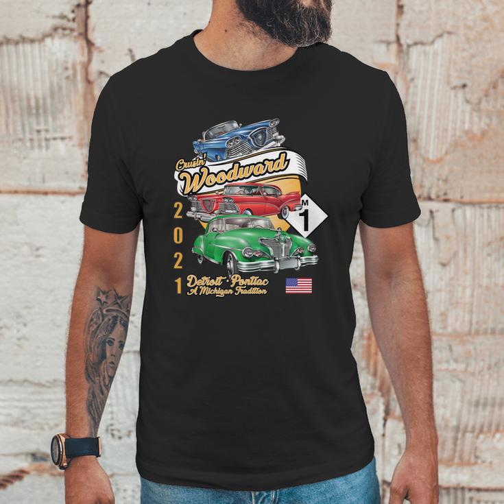 Woodward Ave M1 2021 Three Cars Unisex T-Shirt Gifts for Him