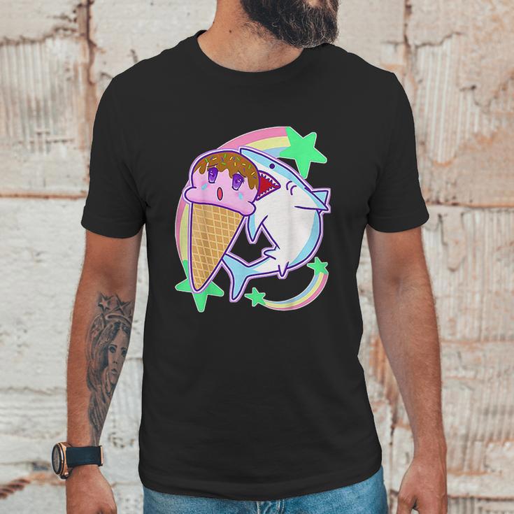 Yume Kawaii Pastel Goth Ice Cream And Shark Fairy Kei Unisex T-Shirt Gifts for Him