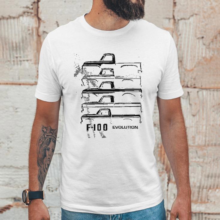 1953 To 1977 Ford F100 Pickup Truck Evolution Classic Outline Design Unisex T-Shirt Gifts for Him