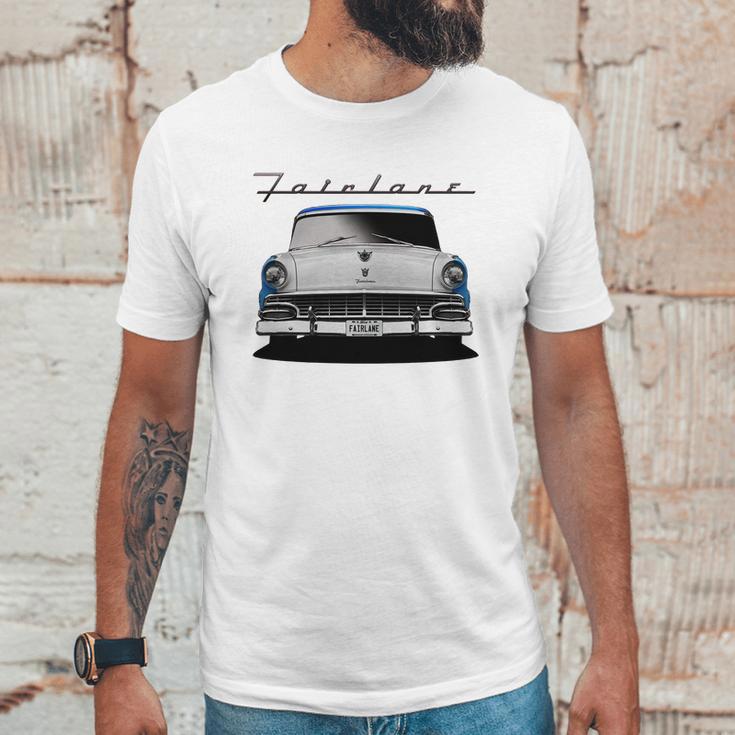 1956 Ford Fairlane Front Blue White Unisex T-Shirt Gifts for Him