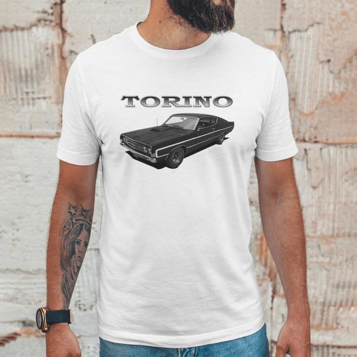 1969 Ford Torino Gt Black Unisex T-Shirt Gifts for Him