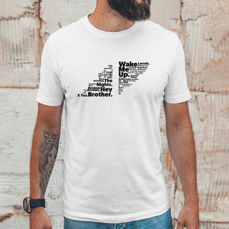 Avicii Logo - Song Names Typography Unisex T-Shirt Gifts for Him